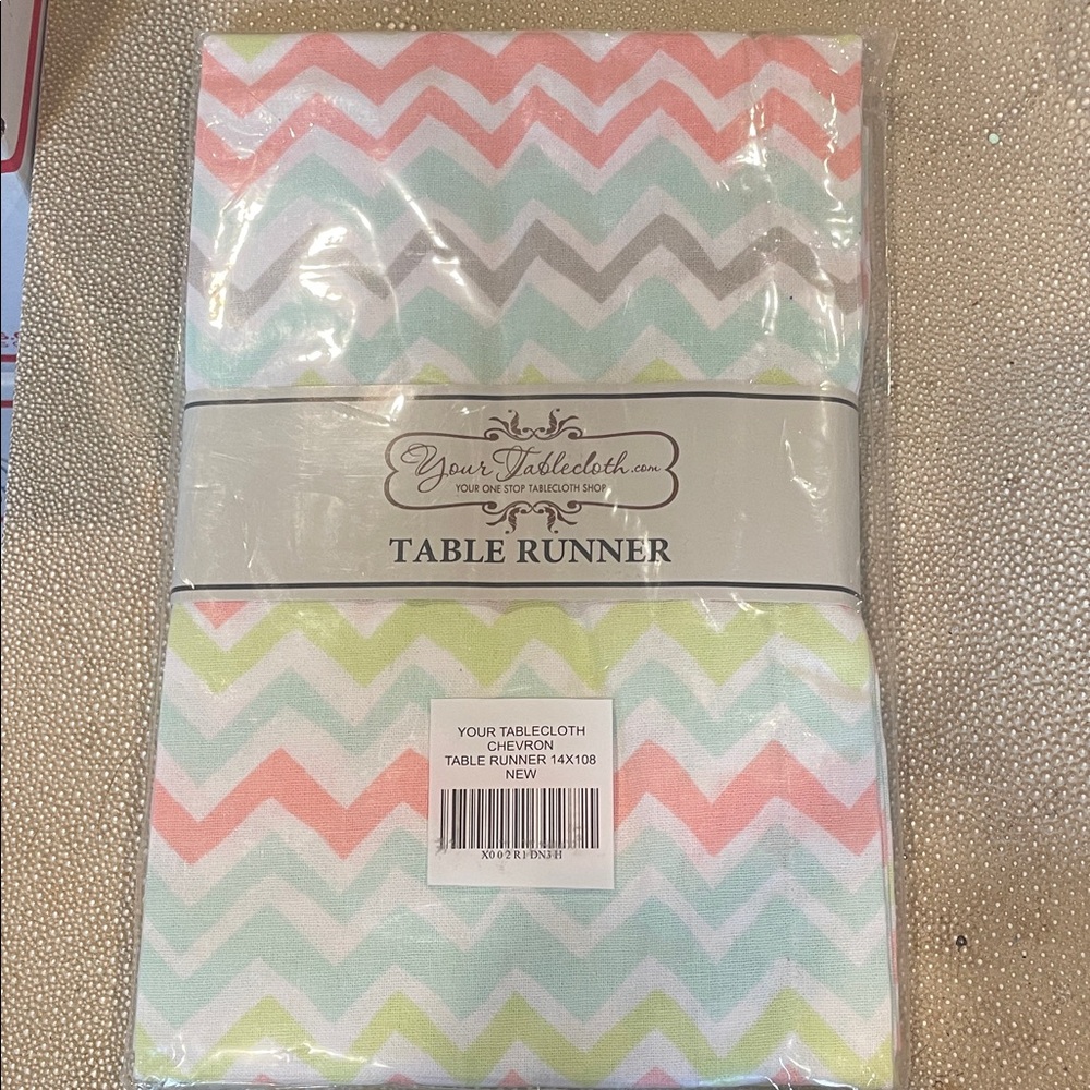 Chevron Table Runner in Pastel Colors 14x108 NEW!!